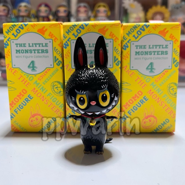 (พร้อมส่ง) Popmart How2work Labubu Zimomo The little monsters series 4 Maneki Black Ver.