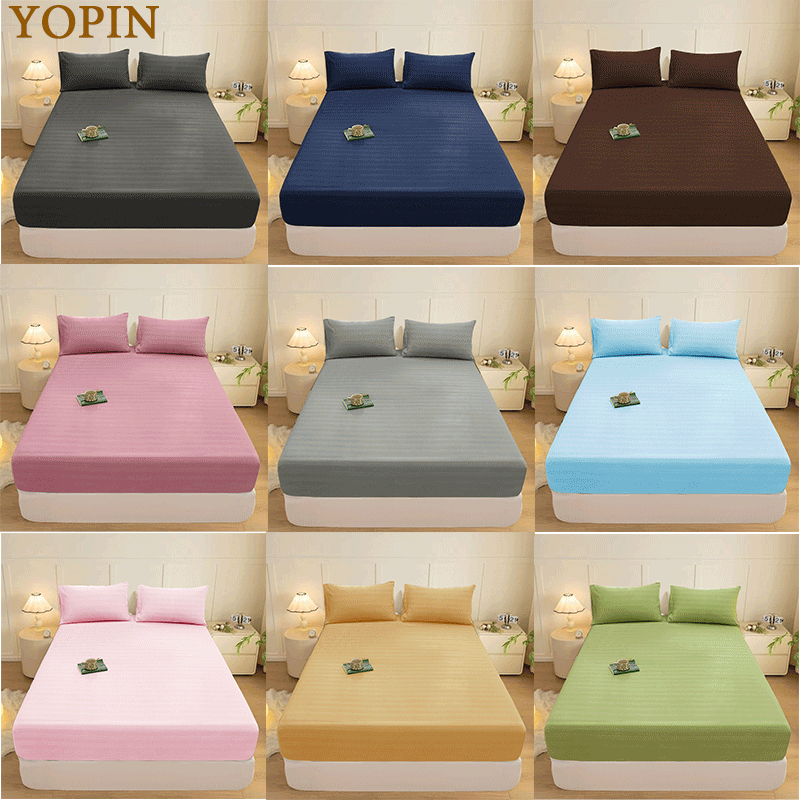 ผ้าปูที่นอน ชุดผ้าปูที่นอนสีพื้น ปลอกที่นอน 5 ฟุต ผ้าปูที่นอนสีเทา