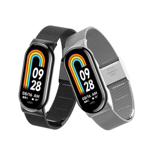 สำหรับ Xiaomi Mi Band 10 9 8 สายโลหะสแตนเลส Xiaomi Mi Band 8 สายหัวเข็มขัดสแตนเลส
