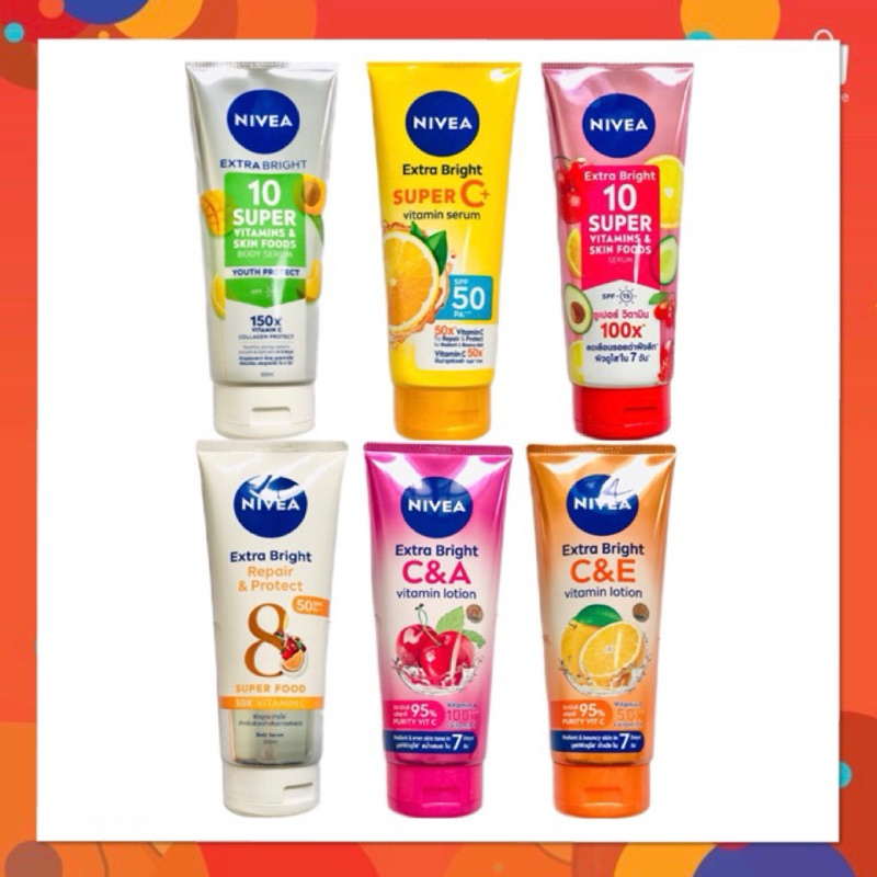 นีเวีย Nivea เอ็กซ์ตร้า 320 ml ไวท์ ซี แอนด์ เอ วิตามิน โลชั่น