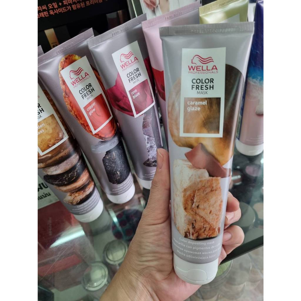 Wella Color Fresh Mask 150ml - Color Deposit Mask- CARAMEL  ผลิตภัณฑ์ย้อมสีผมชั่วคราวหรือเติมสีให้สด