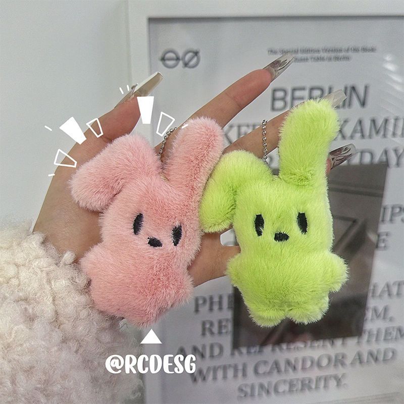 พวงกุญแจสีชมพูกระต่ายน่ารัก นักเรียนกระเป๋านักเรียนจี้อุปกรณ์เสริมของขวัญ