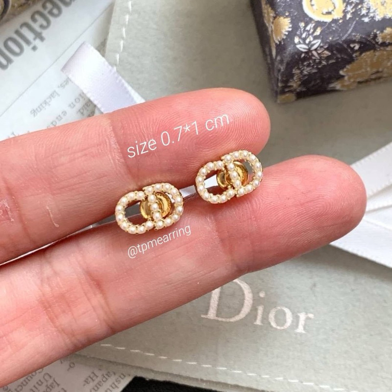 ต่างหูมุก CD ใส่ทำงาน ก้านเงินแท้ dpc