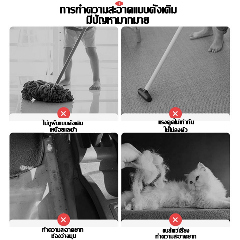 พร้อมส่ง KONKA เครื่องดูดฝุ่นไร้สาย 99800PA แรงดูดสูง รูปที่ 3