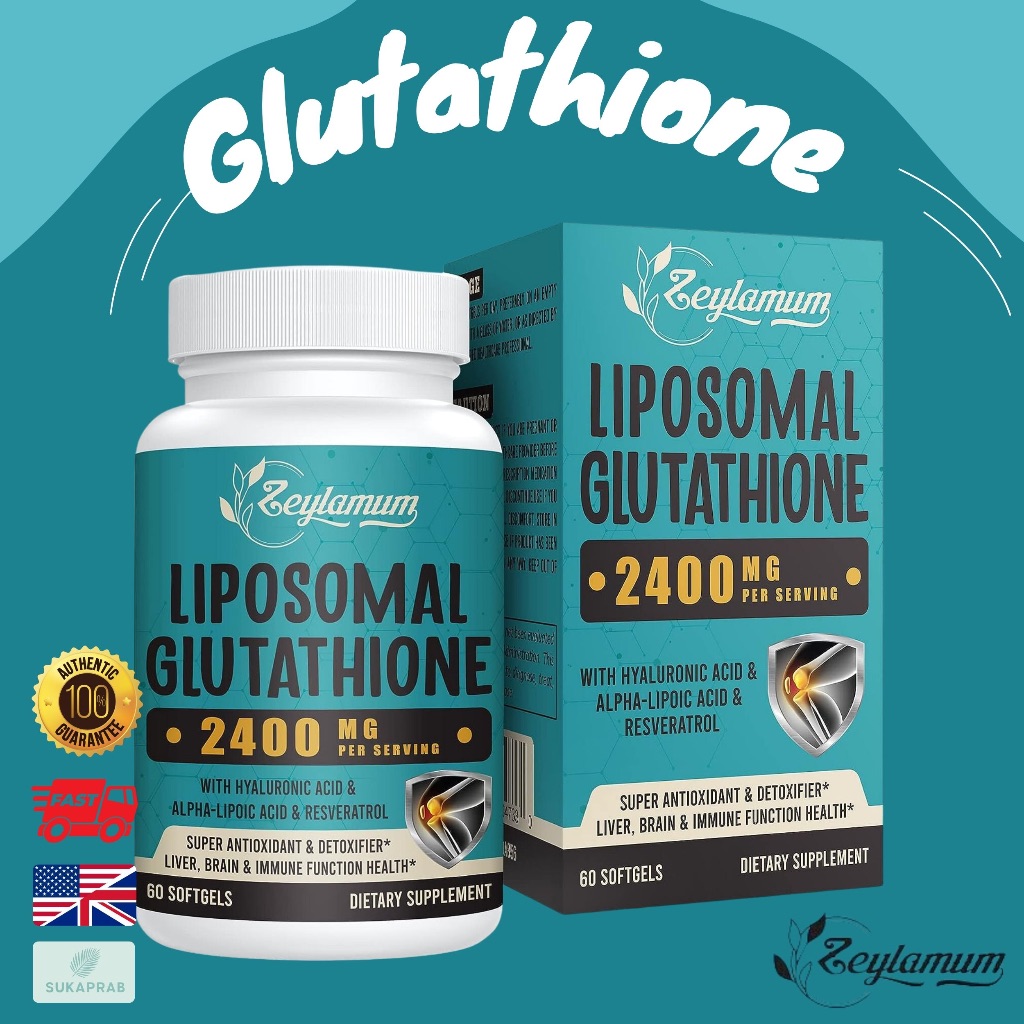 พร้อมส่ง Zeylamum 2400 MG Liposomal Glutathione L-Glutathione Reduced 60 Softgels