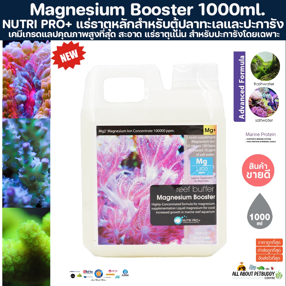 Magnesium Booster 1000ml. แร่ธาตุหลักสำหรับตู้ปลาทะเลและปะการัง เคมีเกรดแลปคุณภาพสูงที่สุด ปลาทะเล ปะการัง ตู้ปลา ปลา