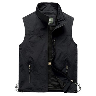 🖤🖤M-3XL!!เสื้อกั๊กตั้งแคมป์กลางแจ้งแขนกุดระบายอากาศสำหรับผู้…