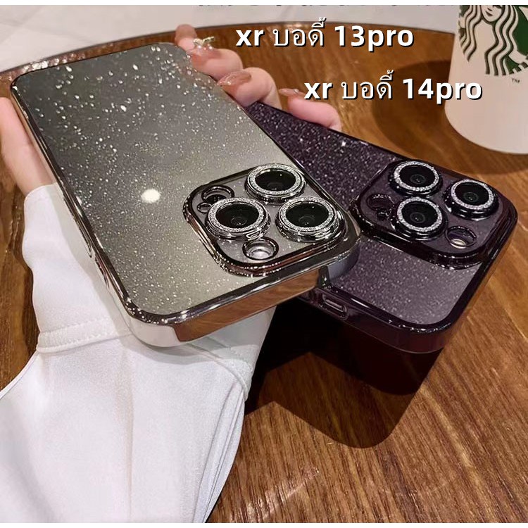 ส่งจากไทย มันเงา โปร่งใส เรียบง่าย เคส for iPhone XR body 14Pro 15Pro เคสไอโฟน Xr บอดี้ 13Pro 14 pro case ฟิล์มติดเลนส์