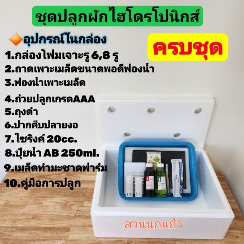 ชุดปลูกผักไฮโดรโปนิกส์ กล่องโฟม ปลูกผัก อุปกรณ์ครบจบพร้อมปลูก สำหรับมือใหม่
