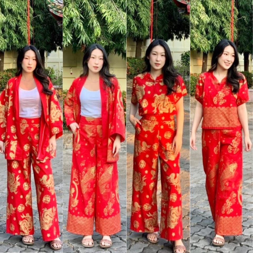 [ส่งของทุกวัน] ชุดเซตตรุษจีน เสื้อ+กางเกง (ซื้อแยกได้)