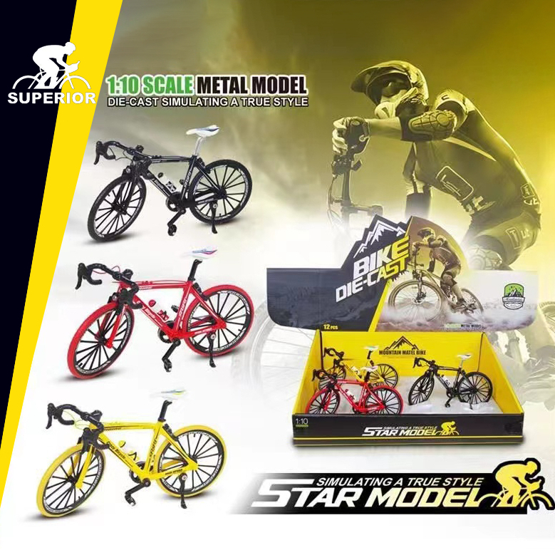 [พร้อมส่ง]จักรยานจำลอง ของเล่น 1/10 โมเดลรถจักรยานเสือภูเขาของเล่นสําหรับเด็ก