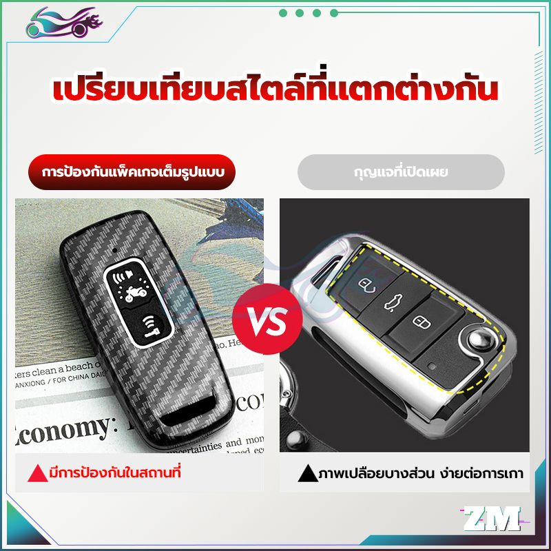 เคสกุญแจ  พวงกุญแจมอเตอร์ไซค์ ABS + ซิลิโคน + คาร์บอนไฟเบอร์  แดง, น้ำเงิน, ดำ ไม่มีผลต่อสัญญาณกุญแจรถ ราคา ถูกที่สุด ดีลบีเคเค แกลเลอรีภาพที่ 8