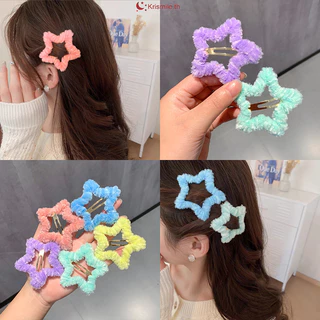 COD-ในไทย💖กิ๊ฟติดผมสีแคนดี้รูปดาวห้าแฉกน่ารักๆฟูๆหน้าม้าคลิปด้านข้างสไตล์เกาหลีเด็กนักเรียนสำหรับผู้หญิง2026ใหม่-Krismil