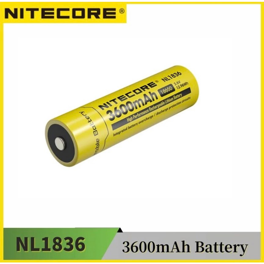 NL1836HP ใหม่ NITECORE 18650 3600mAh 3.6V 12.96Wh แบตเตอรี่ Li-ion ที่มีการป้องกัน8A สำหรับเครื่องระบายน้ำสูง