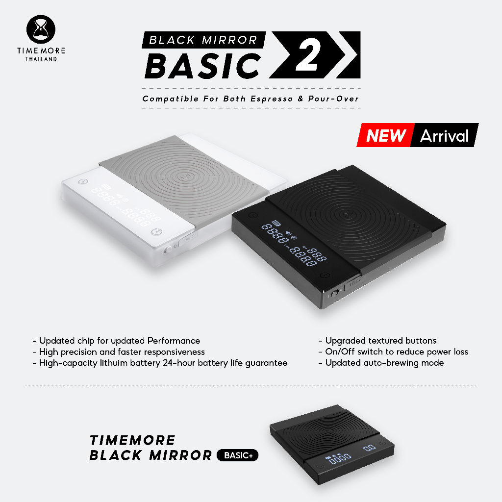TIMEMORE เครื่องชั่งดิจิตอล - Black Mirror Scale Basic2 Version(No wifi or Bluetooth)
