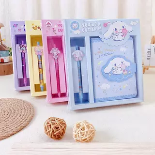 Sanrio สมุดโน้ตไดอารี่ ปกหนัง pu ลาย Mymelody Kuromi Cinnamoroll Journals น่ารัก เครื่องเขียน สําหรับโรงเรียน สํานักงาน