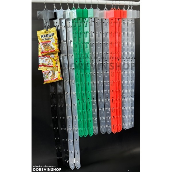 [พลาสติกแขวนขนม]  ตะขอ แถบพลาสติกสำหรับแขวนจัดเก็บสินค้า ขนมขบเคี้ยว ร้านค้า ซุปเปอร์มาร์เก็ต - รูปที่ 7