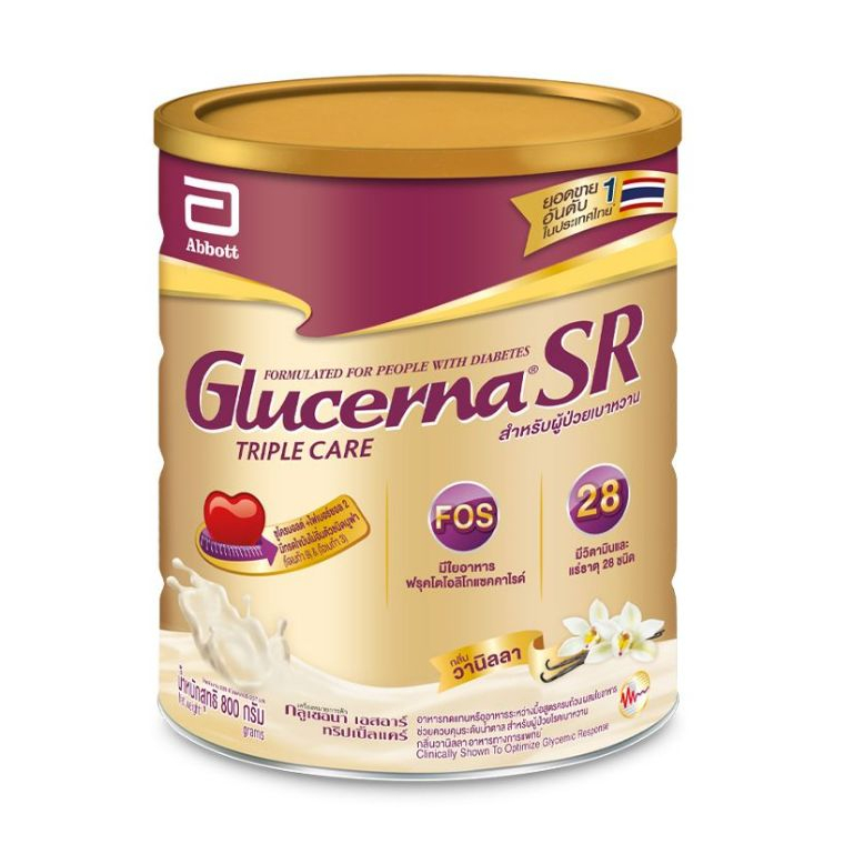 🔥 ราคาพิเศษ !!! Glucerna SR 800 กรัม. กลูเซอนาอาหารทางการแพทย์ อาหารผู้ป่วย เบาหวาน คุมระดับน้ำตาล