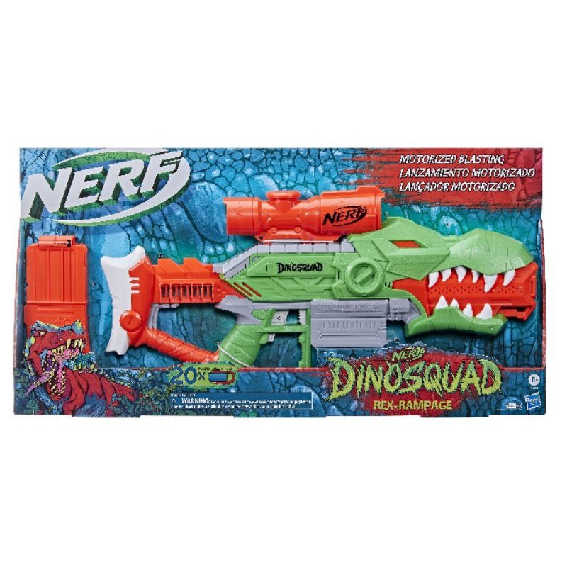 NERF DinoSquad Rex-Rampage Motorized Dart Blaster Gun T-Rex Dinosaur Design