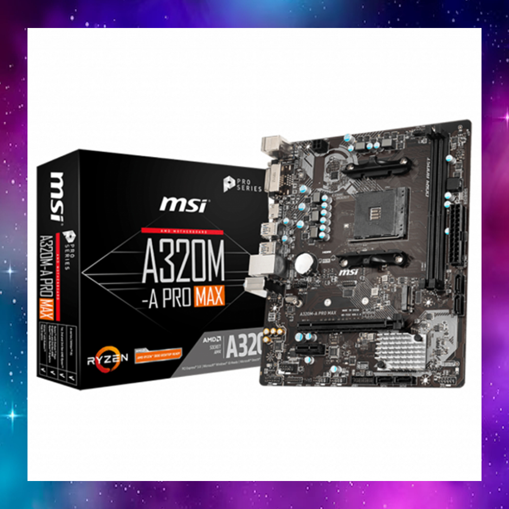 MAINBOARD (เมนบอร์ด) AM4 MSI A320M-A PRO MAX RYZEN ใช้งานปกติ