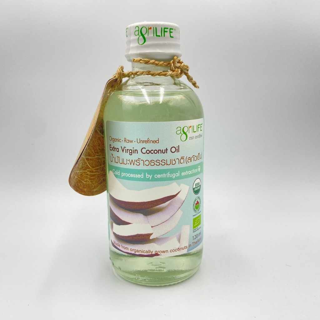 Extra virgin Coconut Oil Agrilife น้ำมันมะพร้าว สกัดเย็น (ขนาด 120ML.) ตรา อะกรีไลฟ์