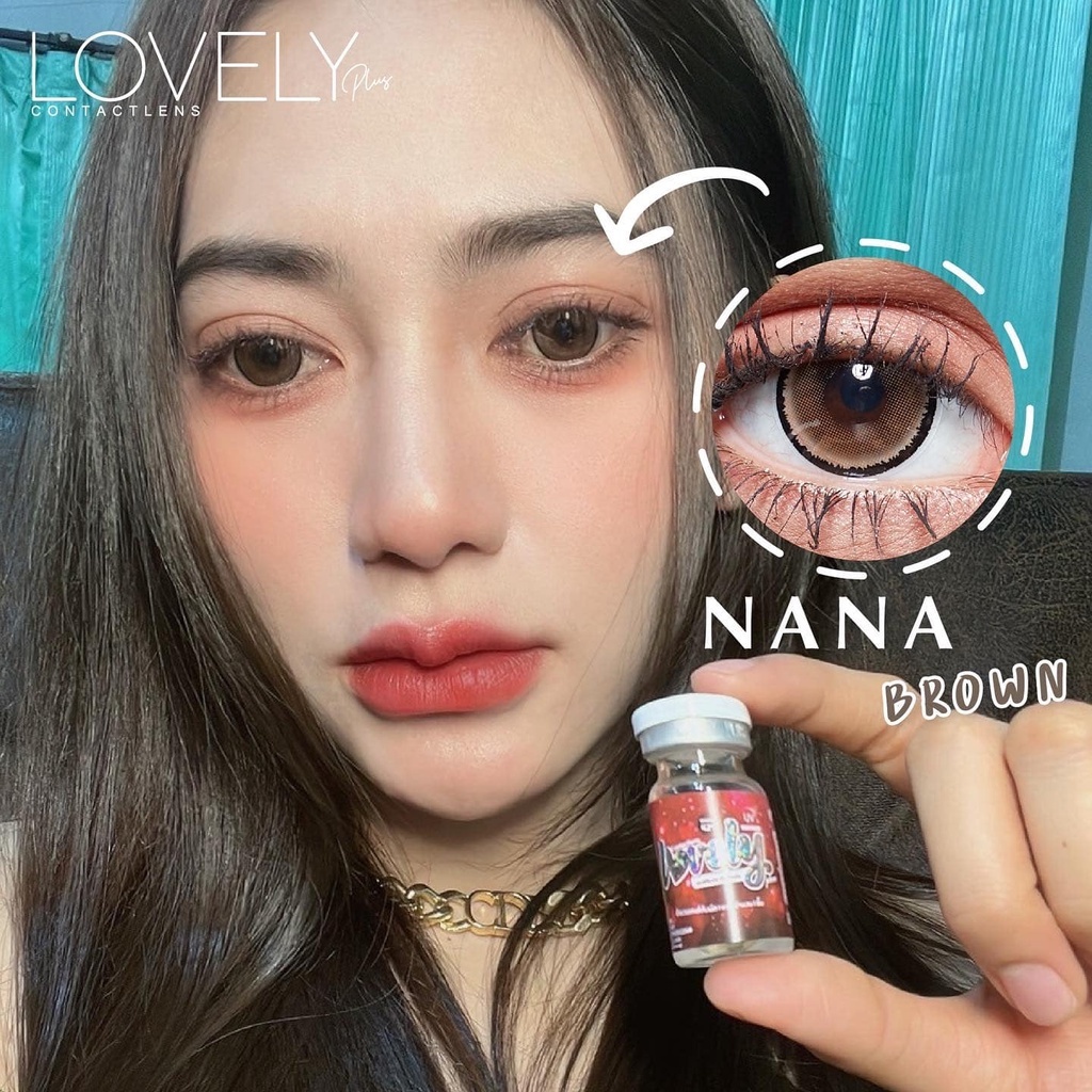 🔥คอนแทคเลนส์✨ขนาดบิ๊กอาย✨ Nana (Lovelylens) ✨ Brown/Gray