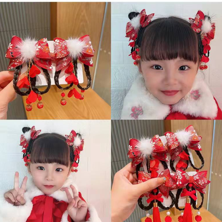 กิ๊บติดผมลายคริสต์มาส กิ๊บติดผมตรุษจีน ที่คาดผมคริสต์มาส เหมาะสำหรับเด็กไปกิจกรร