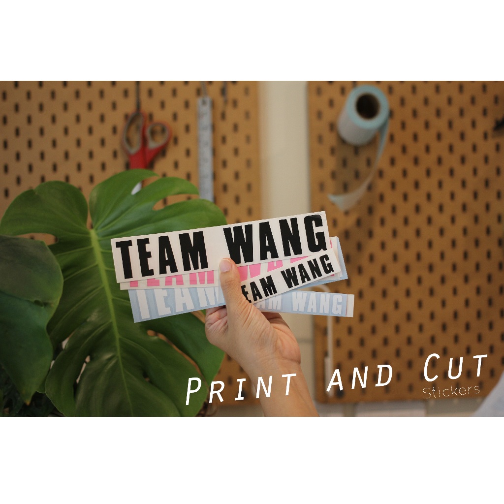 สติ๊กเกอร์ลาย TEAM WANG ราคาถูก งานไดคัท oracal กันน้ำกันแดด มีหลายขนาดให้เลือก สำหรับติดตกแต่ง ติดร