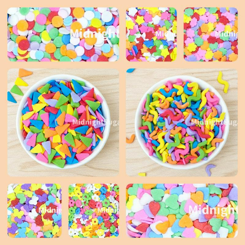 พร้อมส่ง Sprinkles สปริงเคิล[1] น้ำตาลตกแต่งขนม น้ำตาลแต่งเค้ก กินได้ แบ่งขาย 25/100 กรัม