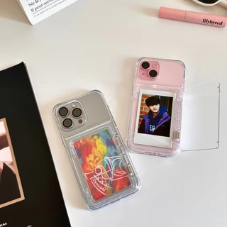 [i17] ส่งด่วน 🛒 S1344 ใส่บัตร S2 แบบเปิด-ปิด เคสไอโฟน เคสใส ใส่รูป สำหรับ IPHONE รุ่น 11-17Promax