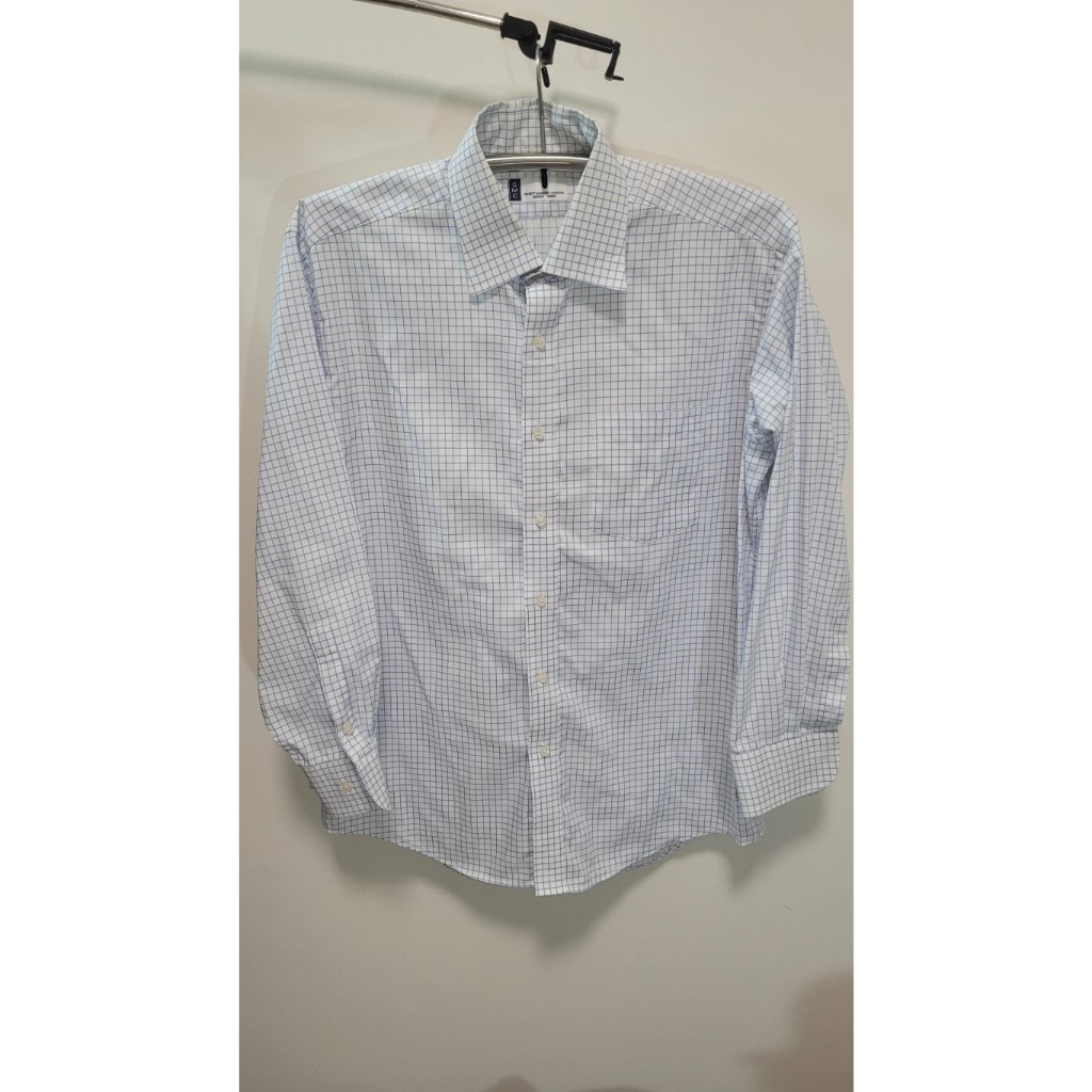 เสื้อ Shirt แบรนด์ SMC Shirt Maker Choya (ของแท้) สีขาว-ฟ้า ไซส์ L   รอบ"อก 46 ยาว31  ไหล่20
