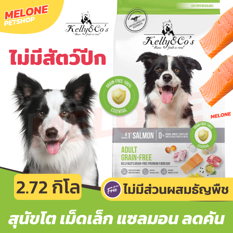 Kelly & Co เคลลี่แอน์โค Grain Free อาหารสุนัข เกรนฟรี แซลมอน สุนัขโต ไม่มีธัญพืช ไม่มีไก่ 2.72 kg