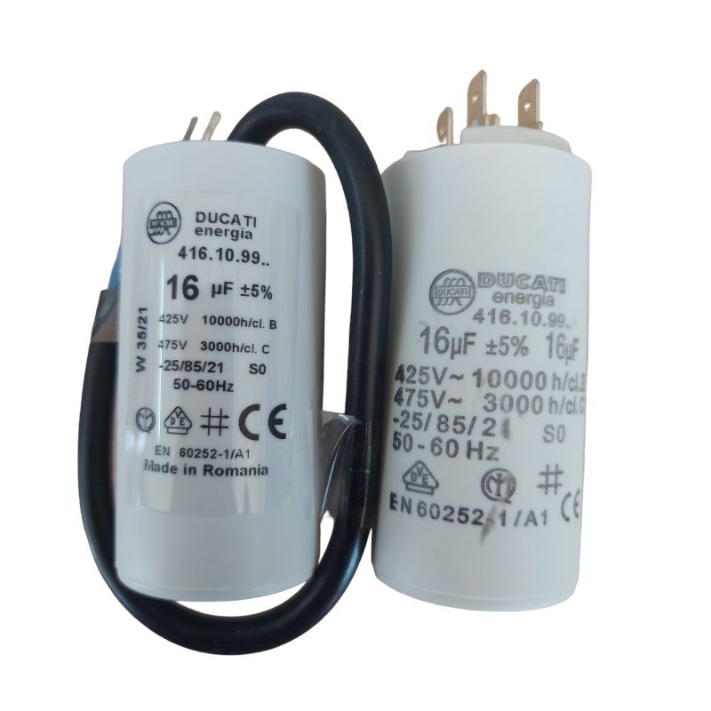 คอนเดนเซอร์ C16uF450V มีทั้งแบบสาย และแบบเสียบ