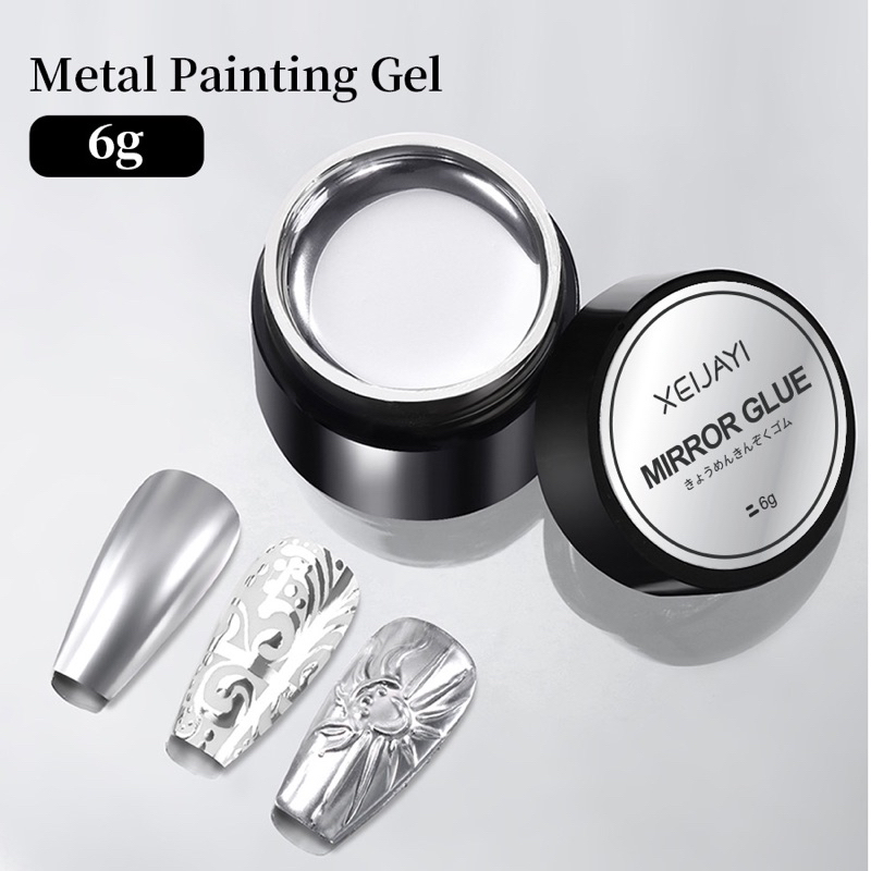 สีเงินเมทัลลิกเงาวับ สำหรับเพ้นท์เล็บ พร้อมส่งในไทย