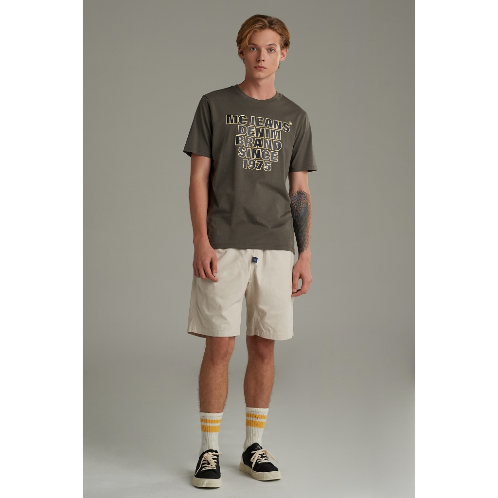 Mc jeans เสื้อยืดผู้ชาย คอกลม สีเทา MTSZB65