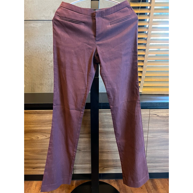 xact กางเกงใส่ทำงานผู้หญิงมือสอง ผ้ายืด สีม่วงเข้ม รอบเอว26นิ้ว