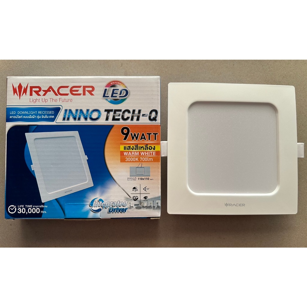 โคมไฟดาวน์ไลท์ LED แบบฝังฝ้า รุ่น INNO TECH-Q (6W , 9W , 12W , 18W) ทรงสี่เหลี่ยม (ไม่มีไดร์เวอร์แยก)