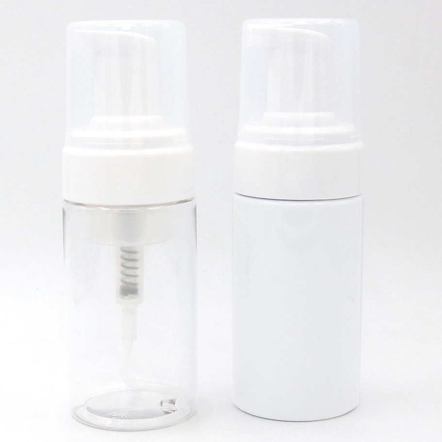 [10 ใบ - 200 ml] ขวดปั๊มโฟมมูส ขวด PET กลม +ฝาครอบขาว/ใส ใส่โฟมล้างหน้า โฟมล้างมือ