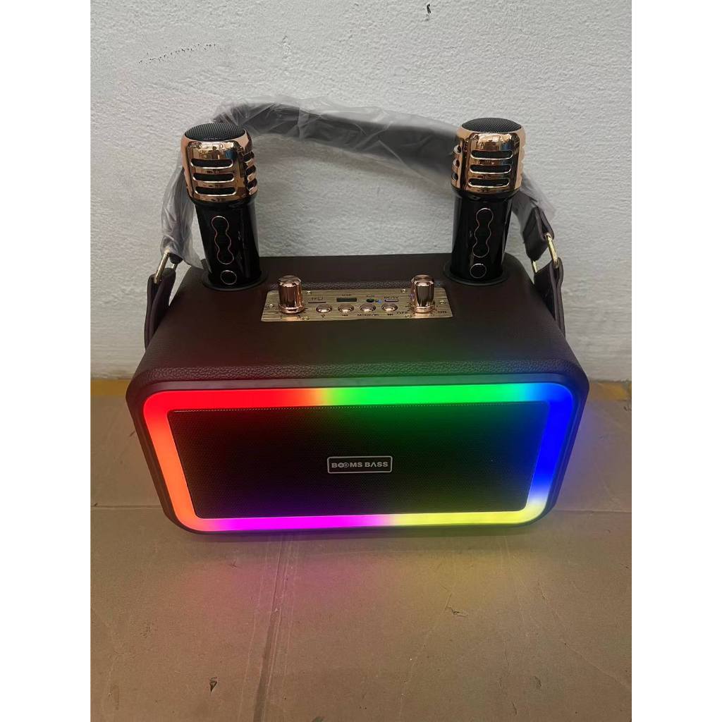 ลำโพงบลูทูธ บุหนังรุ่นM3201+ ลำโพงเสียงดีwireless speakerลําโพงซับวูฟเฟอร์บลูทูธไร้สาย แบบพกพา พร้อมไมรโคโฟคาราโอเกะ2ตัว