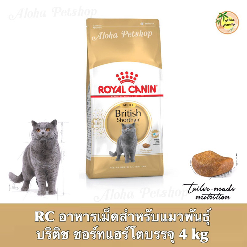 RC British Shorthair Adult โรยัลคานิน อาหารเม็ดสำหรับแมวสายพันธุ์บริติช ชอร์ทแฮร์ บรรจุ 4kg