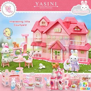 บ้านกระต่าย ปราสาทกระต่ายชุดใหญ่ Play House ของเล่นเสริมทักษะ บ้านตุ๊กตา ปราสาทเจ้าหญิง(พร้อมอุปกรณ์)