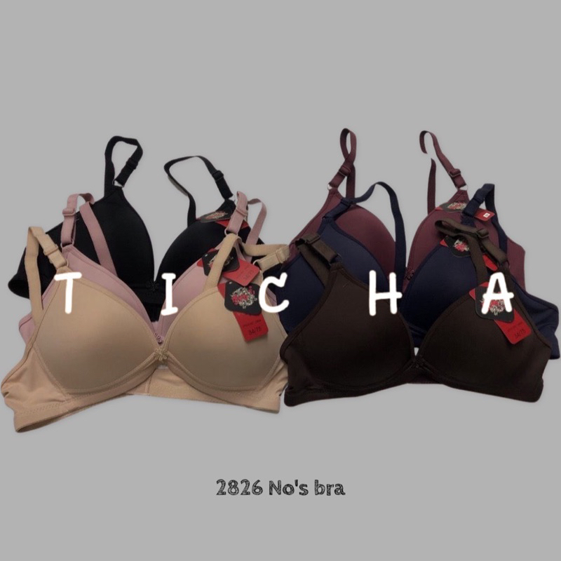 TIICHA - No'bra 2826 : Cup A ไม่มีโครง ไม่มีฟองน้ำ (ถอดสายไม่ได้)