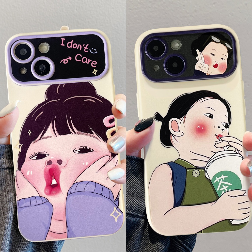 เคสลายน่ารัก เด็กผู้หญิงน่ารัก เคสกันกล้อง VIVO Y12 Y20 Y21 Y17S OPPO A18 A16 A58 RENO A57 A77S i11/12/13/14/15/Pro/max