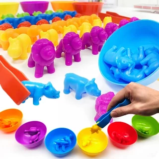 ของเล่นเสริมพัฒนาการ montessori ฝึกสมอง แยกสีเสริมพัฒนาการเด็ก นับเลข ของเล่น คีบ เกมของเล่น