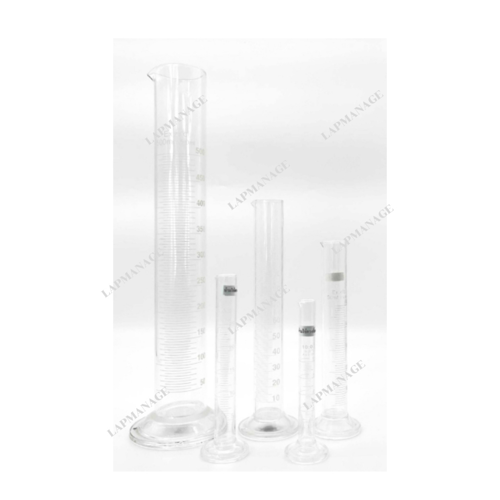 กระบอกตวง (แก้ว) , กระบอกตวงปริมาตร , กระบอกตวงแก้ว , measuring cylinder glass ขนาด 10-1000 ml