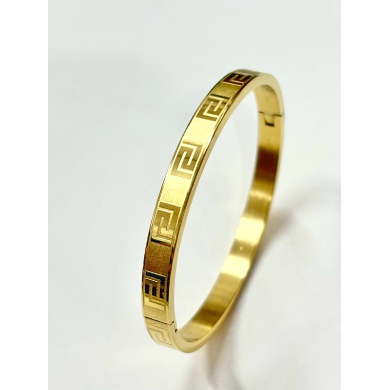 กำไลจีนทอง 24K （ไซส์ 57）งานละเอียดลายปราณีตสวยสะดุดตา