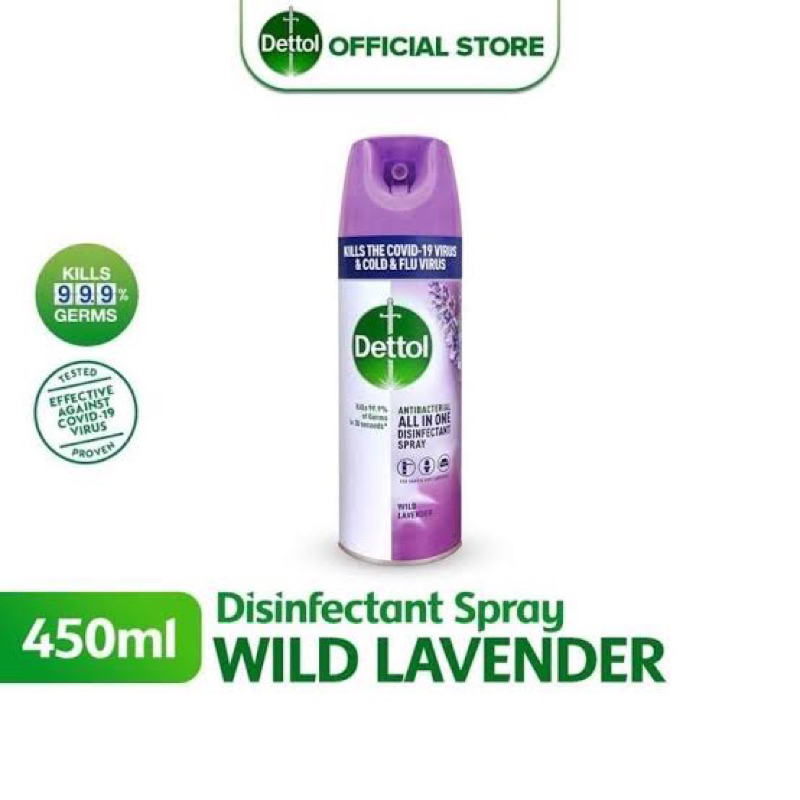 Dettol Disinfectant spray lavender 450ml.เดทตอล สเปรย์ฆ่าเชื้อโรค กลิ่นลาเวนเดอร์
