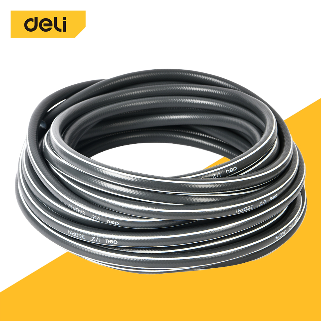 Deli ท่อสายยาง สายยางน้ำ PVC 4 ชั้น ขนาด 15 20 30 m มีคุณภาพ ทนต่อการสึกหรอ ใช้งานได้อย่างยาวนาน Hose