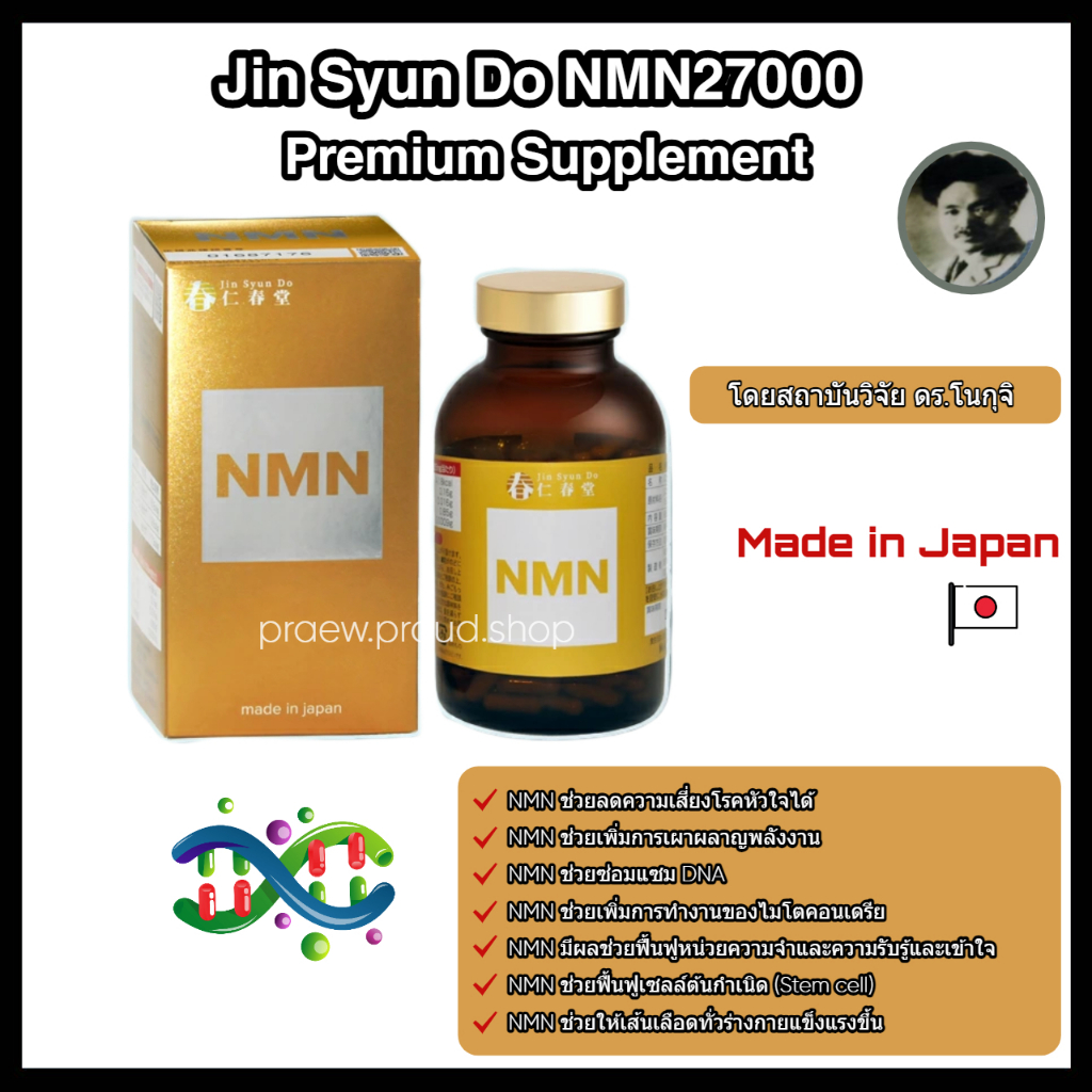 พร้อมส่ง🔥Jinsyundo NMN27000 Premium Supplement เพิ่ม NAD+ โดยสถาบันวิจัยทางการแพทย์โนงูจิ (Dr.Noguch