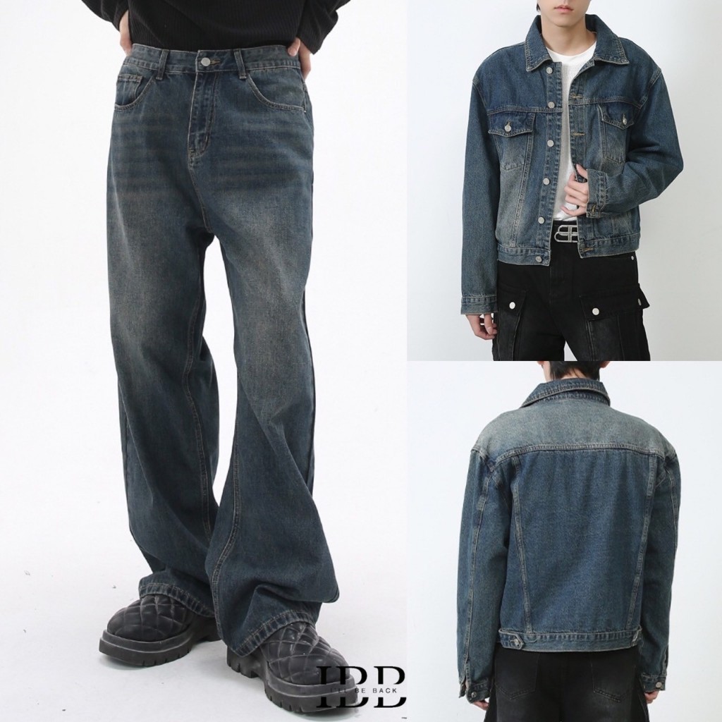 IBB DIEGO RUSTY DENIM JEAN กางเกงยีนส์ทรงกระบอกใหญ่เอวสูงแนวย้อนยุคสียีนส์ติดสนิม